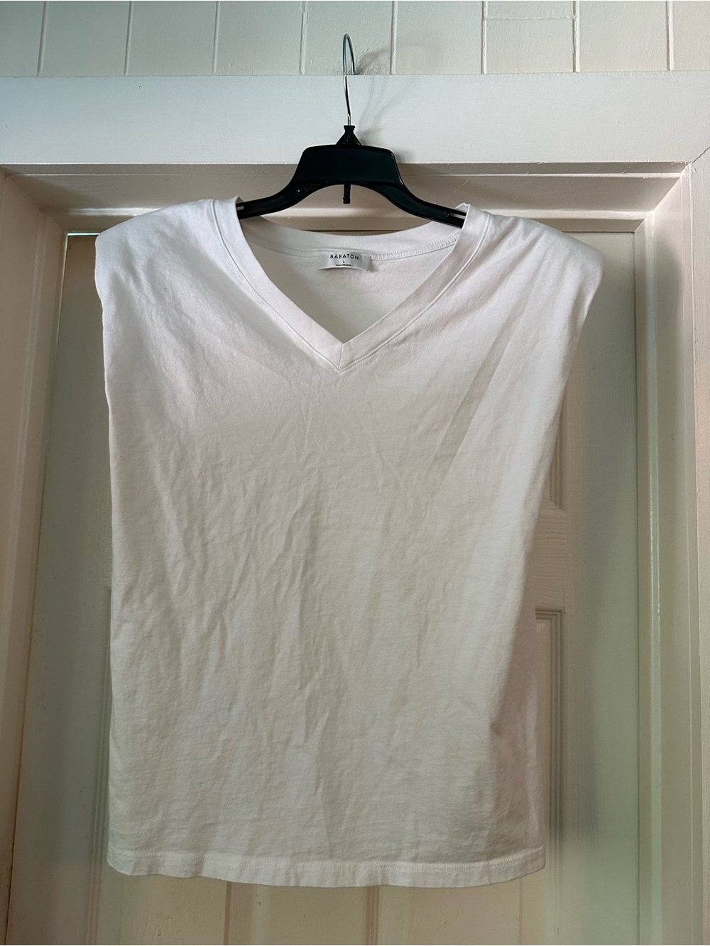 Babaton White V-Neck Tee Shirt